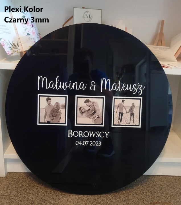 Plexi kolor czarny 3mm ślub .jpg